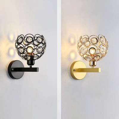 Modern Style LED Wall Sconce Nordic Style Metal Crystal Glass Wall Light for Bedside