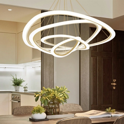 Modern Style Multi-layer Hanging Lights Round Shape Pendant Light Fixtures for Dining Room
