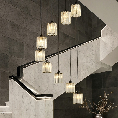 Modern Style Multi Light Pendant 9 Head Multi-Light Pendant Light for Stairs Living Room Dining Hall