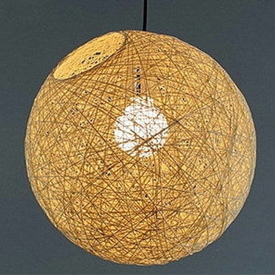 Rattan Pendant Light Globe Modern Basic 1 Light Minimalist Ceiling Light Fixtures