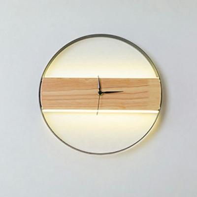 Round Shape Wall Mounted Light Wood Wall Mount Light Fixture for Bedroom Living Room
