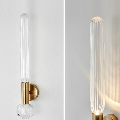 Simple 2 Lights Glass Wall Sconce Light for Hall Corridor and Bedroom