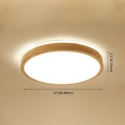 Ultra-Modern Ceiling Mounted Fixture Wood Flush Ceiling Light for Bedroom Dining Room
