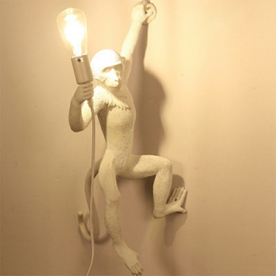 1-Light Wall Mounted Lamp Kids Style Monkey Shape Plastic Sconce Light Fixtures