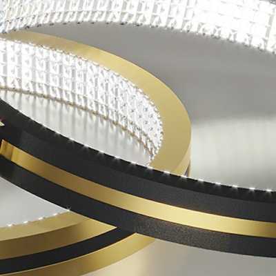 12 Lights Round Shade Hanging Light Modern Style Acrylic Pendant Light for Living Room