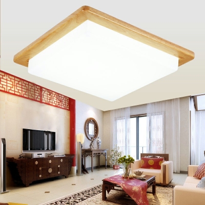 Modern Flush Mount Ceiling Chandelier Wood Flush Ceiling Light Fixtures for Living Room