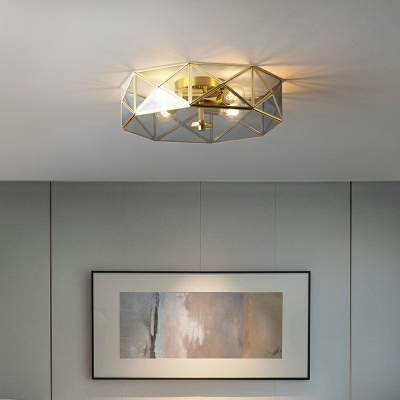 Modern Flush Mount Fixture 4 Head Flushmount Ceiling Lamp for Dining Room Bedroom