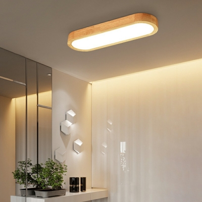 Modern Flush Mount Fixture Wood Material Flush Mount Ceiling Lamp for Dining Room