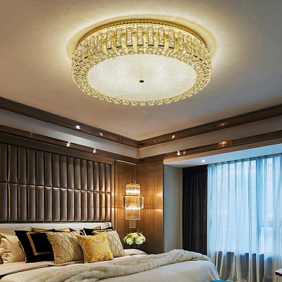 Modern Style Flush Mount Ceiling Chandelier Crystal Flush Ceiling Light Fixtures for Living Room