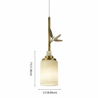 Modern Style LED Pendant Light Chinese Style Stone Metal Hanging Light for Bedside