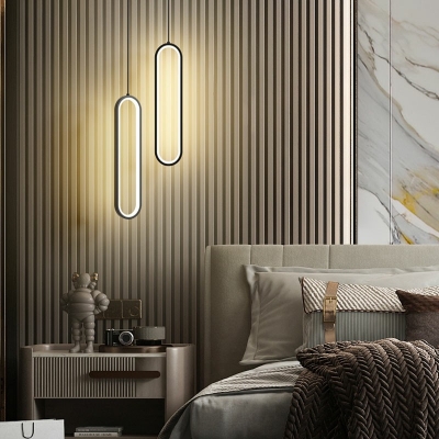 Modern Style LED Pendant Light Oval Platting Metal Acrylic Hanging Light for Bedside