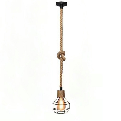 Rope Industrial Pendants Light Vintage 1 Light Dinning Room Hanging Light Fixtures