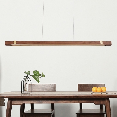 Wood Pendant Lighting Fixtures ​Contemporary Linear Chandelier