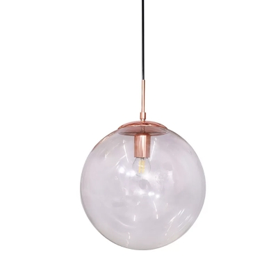 1 Light Contemporary Bubble Hanging Light Clear Glass Globe Pendant Light