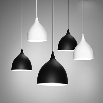 1-Light Hanging Fixture Contemporary Style Bell ​Shape Metallic Pendant Ceiling Lights