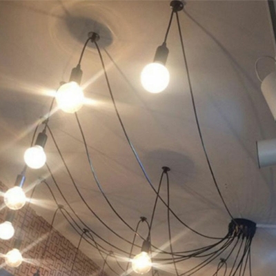 10-Ligh Multi Light Pendant Industrial-Style Wire Jungle Shape Metal Ceiling Lamp