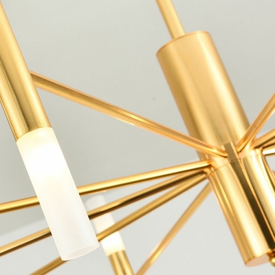20 Light Chandelier Lighting Modern Style Rectilinear Shape Metal Hanging Light
