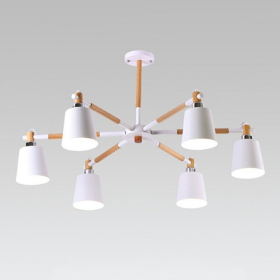 6-Light Chandelier Light Fixture Modern Style Cone Shape Metal Hanging Lamp Kit