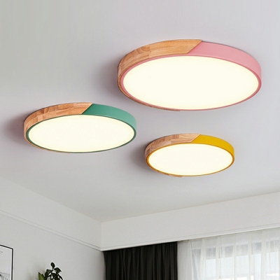 Contemporary Flush Ceiling Light Macaron Style Ceiling Light for Children's Room Living Room