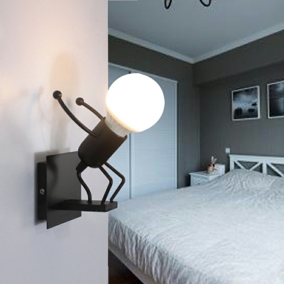Creative Little Iron Man Wall Sconce Warm Decorative Light for Hall and Bedroom