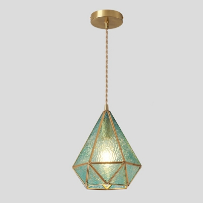 Diamond Suspended Lighting Fixture Tiffany-Style Baroque Bedroom Hanging Pendant Lights