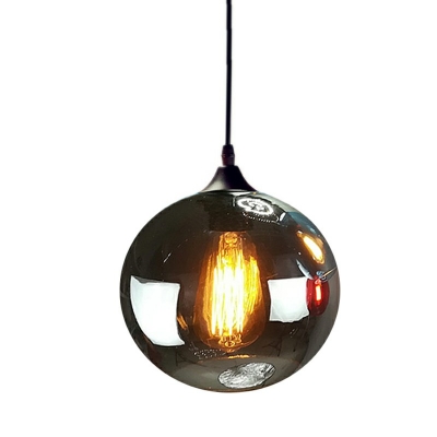 Glass 1 Light Globe Hanging Lights Fixtures Modern Minimalist Pendant Light for Bedroom