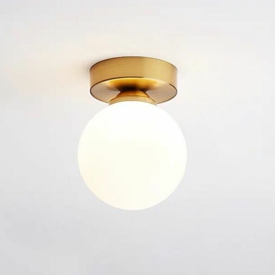 Globe Glass LED Flushmount Light Modern and Simple Metal Celling Light for Aisle