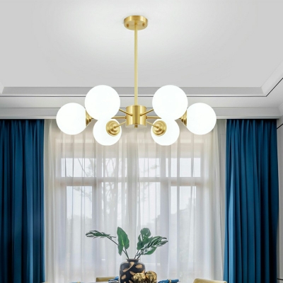Globe Postmodern Metal Chandeliers Pendants Lights 6 Lights Nordic Living Room Led Chandeliers