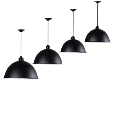 Industrial Style Ceiling Light Dome Shaped Hanging Pendant Light in Black