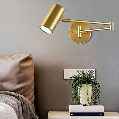 Modern Style Cylinder  Shade Wall Lamp Metal 1 Light Wall Light for Bedroom
