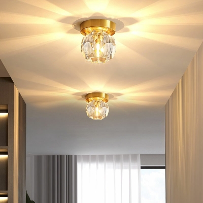 Modern Style LED Flushmount Light Nordic Style Metal Crystal Globe Celling Light for Aisle