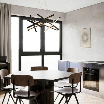 Modern Style LED Pendant Light 8 Lights Nordic Style Metal Acrylic Chandelier Light for Living Room