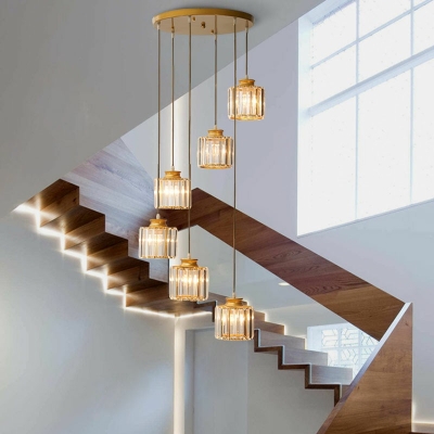 Modern Style Multi Light Pendant 6 Light Multi-Light Pendant Light for Stairwell Living Room