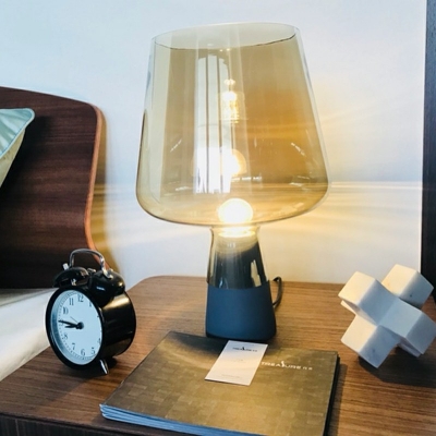 Modern Style Nights and Lamp Glass Black Color Night Table Lamps for Bedroom