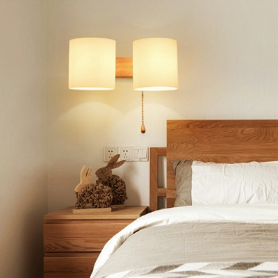 Modern Wall Mounted Lamps Wood Flush Mount Wall Sconce for Bedroom
