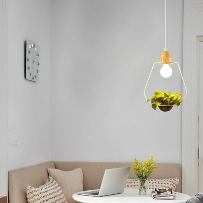 1-Ligh Hanging Ceiling Light Industrial-Style Geometric Shape Metal Down Mini Pendant