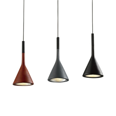 1 Light Cone Shade Hanging Light Modern Style Resin Pendant Light for Living Room