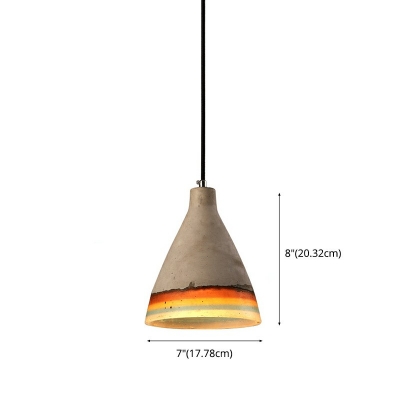 1 Light Cone Shade Hanging Light Modern Style Stone Pendant Light for Living Room