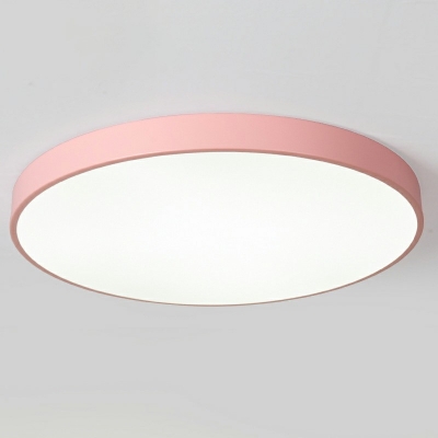 1-Light Flush Mount Nordic Style Disk Shape Metal Ceiling Light Fixture