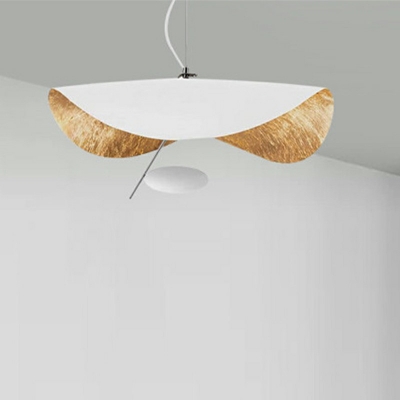 1-Light Hanging Lamps Minimal Style Wavelike Reflector Shape Metal Pendant Lights