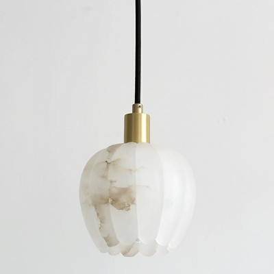 1-Light Pendant Lamp Modern Style Global Shape Stone Hanging Ceiling Light