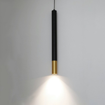1-Light Suspension Pendant Modern Style Tubular ​Shape Metal Ceiling Light