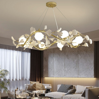 8 Light Chandelier Pendant Light Glass Round Contemporary Chandeliers Lighting for Dining Room
