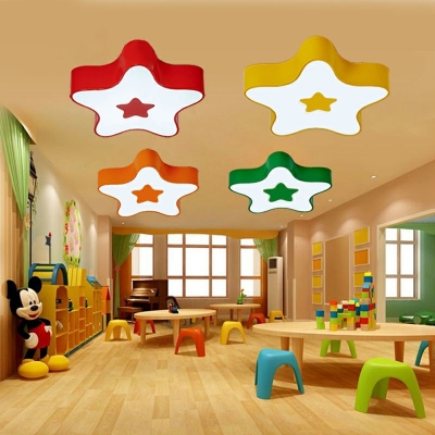 Children's Room Flush Ceiling Lights Cartoon Style 1 Light Flush Ceiling Light Fixture