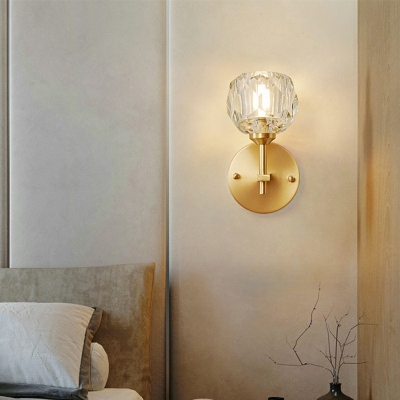 Creative Crystal Metal Wall Sconce for Bedroom Bedside and Corridor