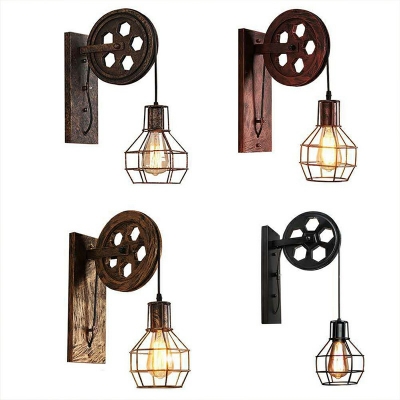 Industrial Wall Mounted Light Fixture Metal Vintage Indoor Flush Mount Wall Sconce