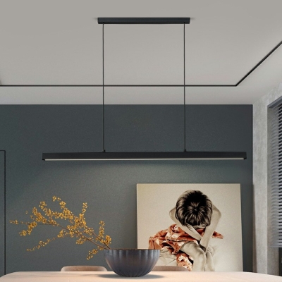 LED Island Lighting Contemporary Black Minimalism Pendant Lighting Fixtures for Dinning Room