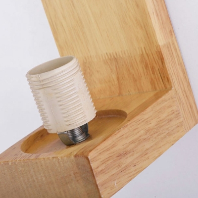 Modern Simple Wooden Warm Wall Sconce Light for Corridor Bedroom and Bedside Lamp