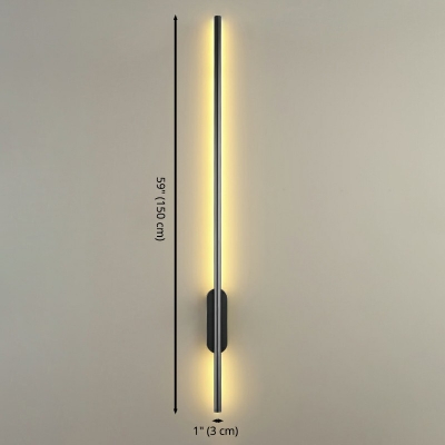 Modern Style Linear Wall Lamp Acrylic 1 Light Wall Light in Black for Bedroom