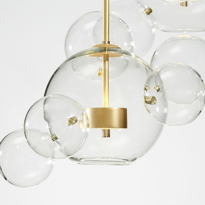 Nordic Irregular Spherical Pendant Lighting Transparent Glass Lampshade Ceiling Pendant